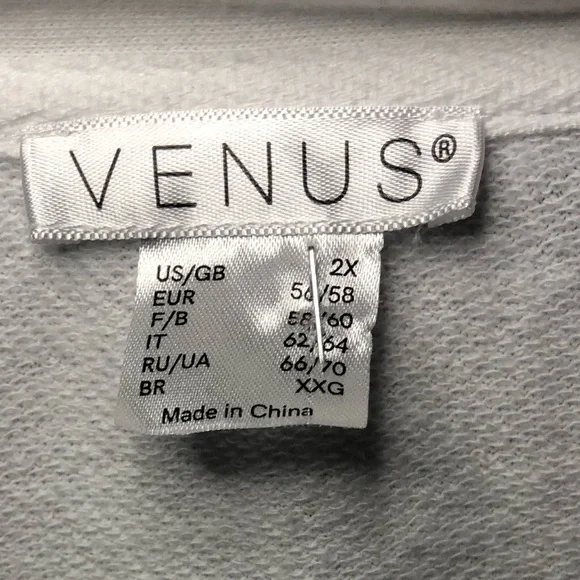 VENUS White Short Sleeve Terry Cloth Romper size 2X NWOT - Picture 9 of 15